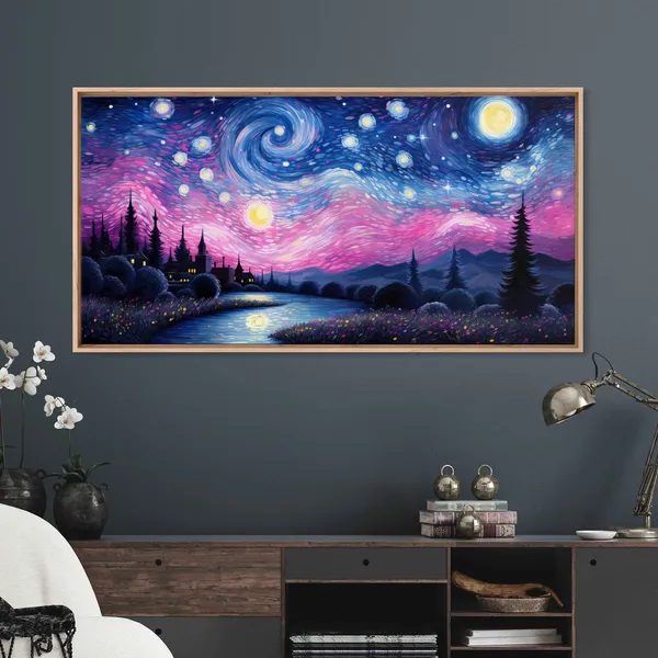 Starry Night Van Gogh-Inspired Impressionist Art Print