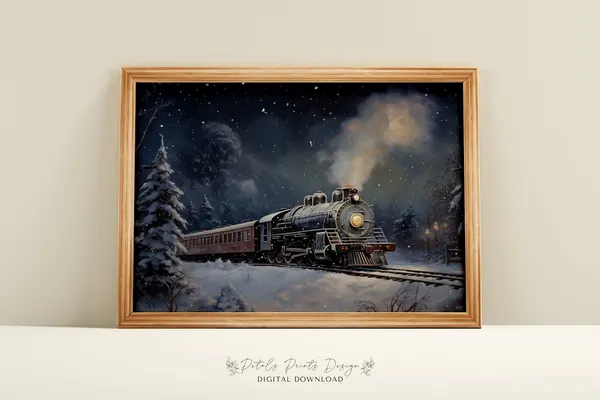 Christmas Wall Decor Rustic Christmas Art Poster
