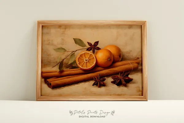 Rustic Christmas Wall Decor, Vintage Xmas Art Print