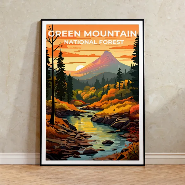 Green Mountain Vermont Nature Wall Art Print
