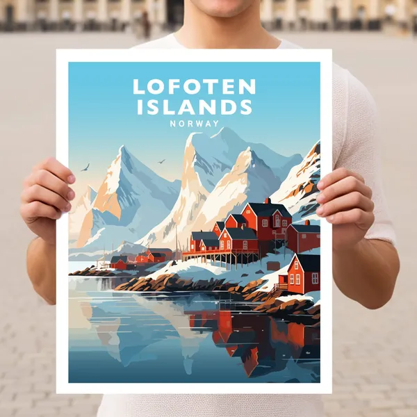 Lofoten Islands, Norway Travel Poster Print