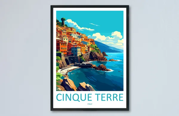 Cinque Terre Italy Travel Poster, Place for Europe Lovers
