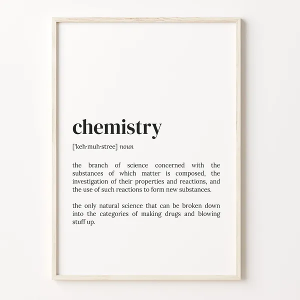 Chemistry Definition Quote Poster Print, Funny