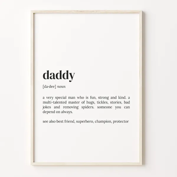 Daddy Definition Dictionary Quote Art Print, Funny Gift