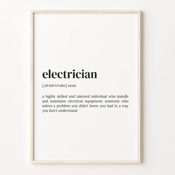Electrician Definition Dictionary Quote Poster