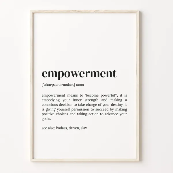 Empowerment Definition Dictionary Poster, Quote Art