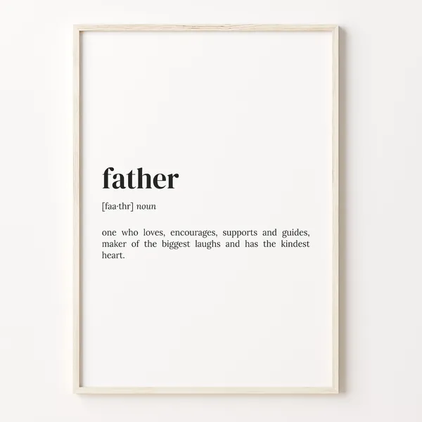 Father Definition Dictionary Poster, Funny Quote Art