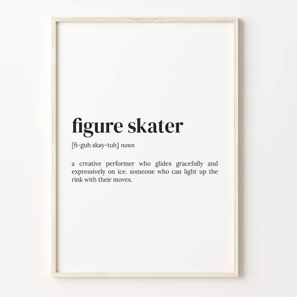 Figure Skater Definition Poster, Typography Quote