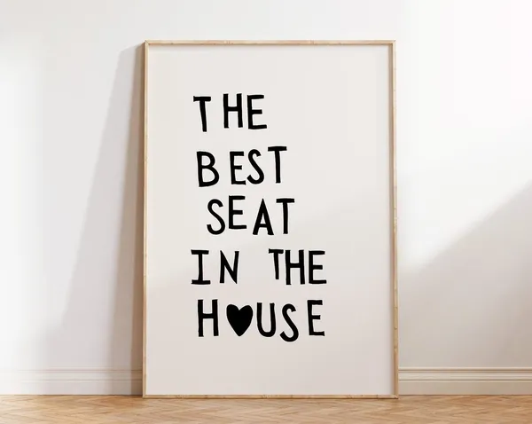 Funny Toilet Minimalist Heart Bathroom Art Print