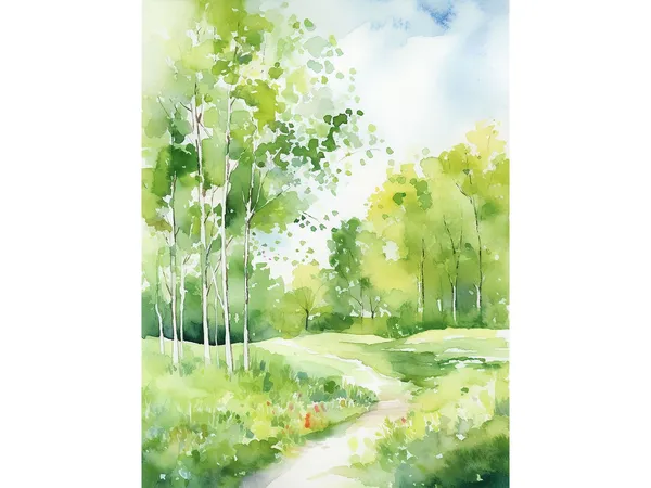 Birch Forest Watercolor Northwoods Art Print