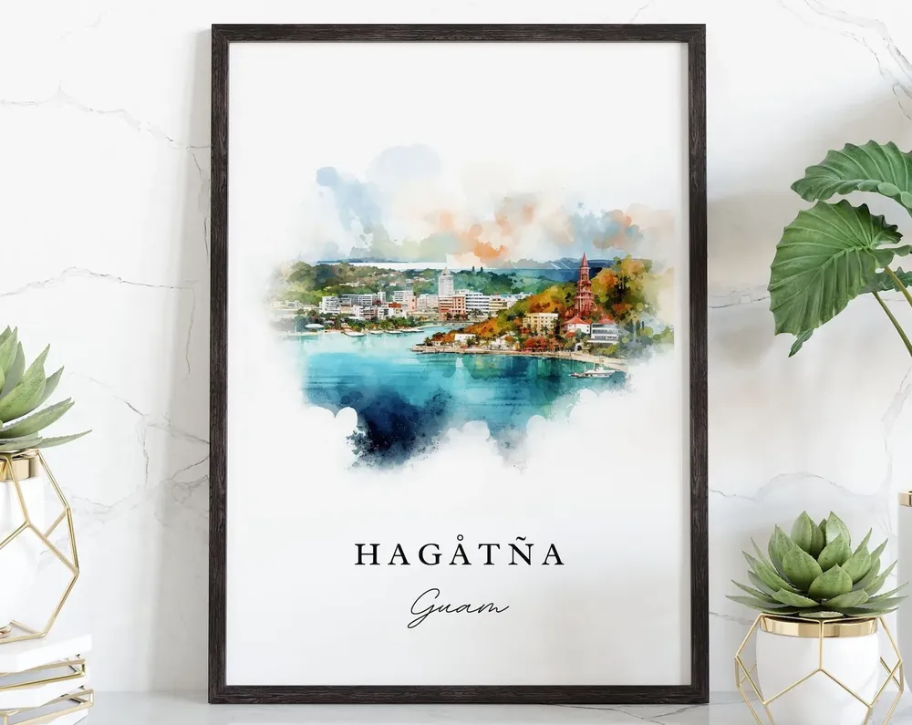 Hagta Traditional Travel Art Guam Travel Poster