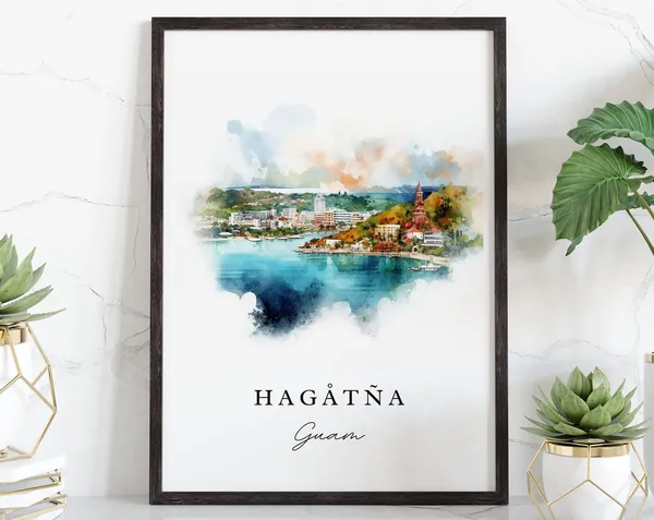 Hagta Traditional Travel Art Guam Travel Poster