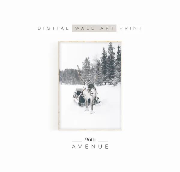 Winter Deer - Christmas Wall Art