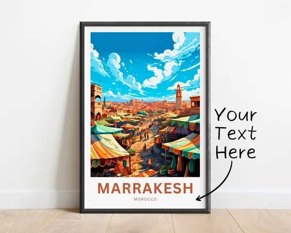 Personalized Marrakesh Travel Poster, Morocco