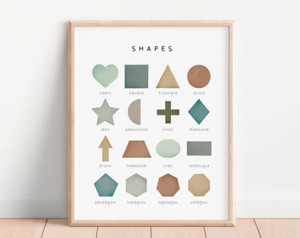 Geometric Shapes Educational Poster, Nursery Classroom