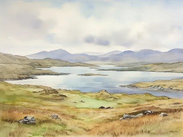 County Kerry Watercolor Landscape Art Print, Ireland