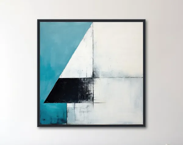 Three Squares Geometric Abstract Wall Art Print