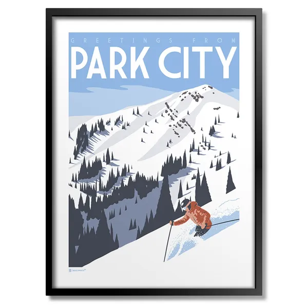 Park City Greetings Travel Poster, City Print