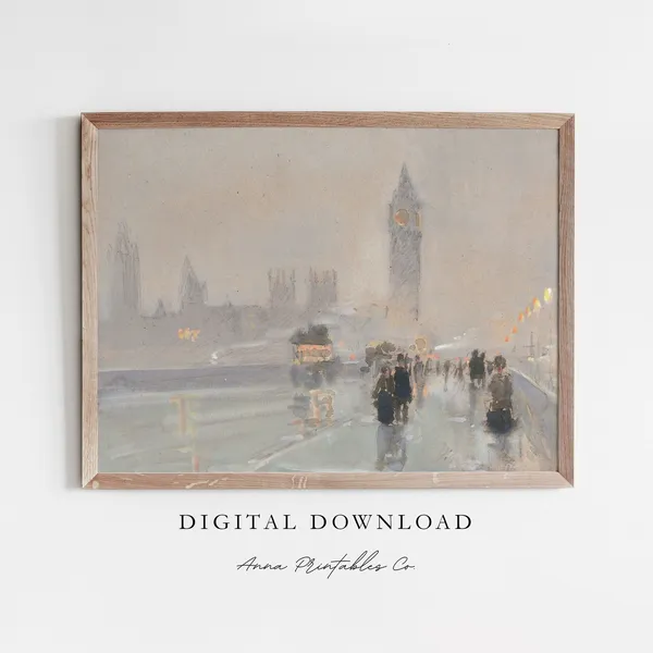 Big Ben Antique London Cityscape Art Print
