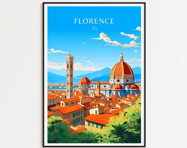 Florence Retro Travel Poster