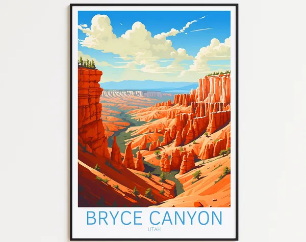 Bryce Canyon Vintage Travel Poster, National Park