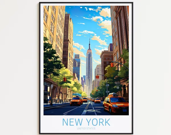 New York Travel Poster For Home Wall Art Print