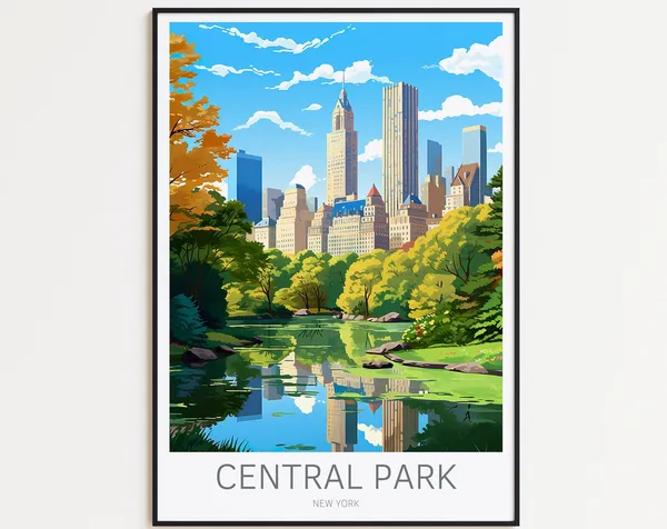 Central Park Poster, New York Travel Poster