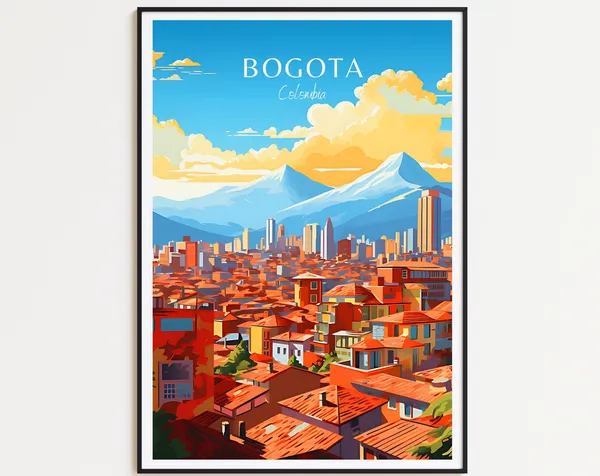 Bogota Vintage Travel Poster, Colombia Travel Poster