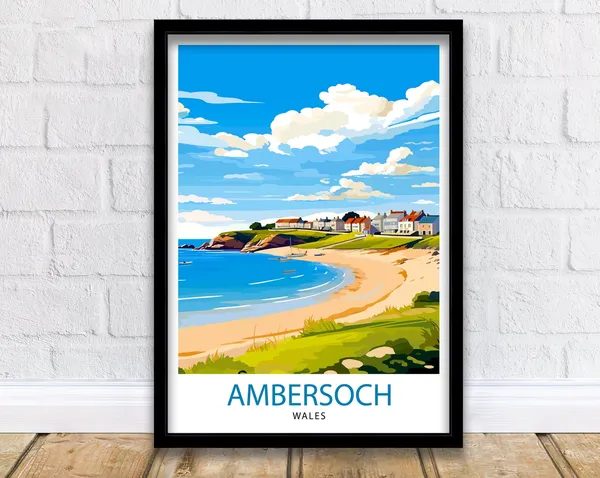 Abersoch Wales Travel Poster, Travel Print