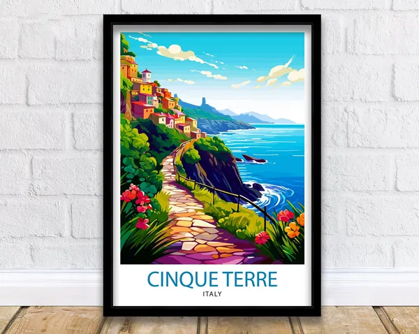 Cinque Terre Italy Travel Poster, Europe Wall Decor