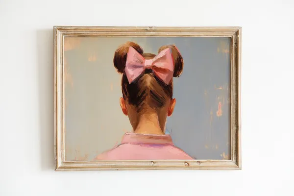 Vintage Pink And Blue Preppy Bow Art Print