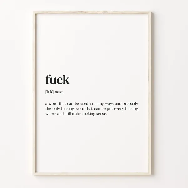 Fuck Definition Quote Poster, Funny Christmas Gift