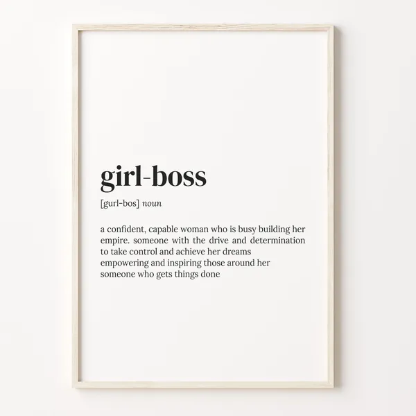 Girl Boss Definition Quote Poster, Gift for Mother
