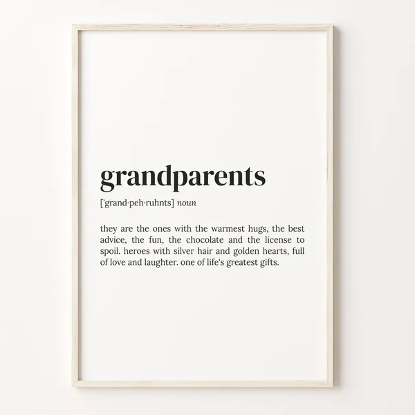 Grandparents Definition Quote Poster Print