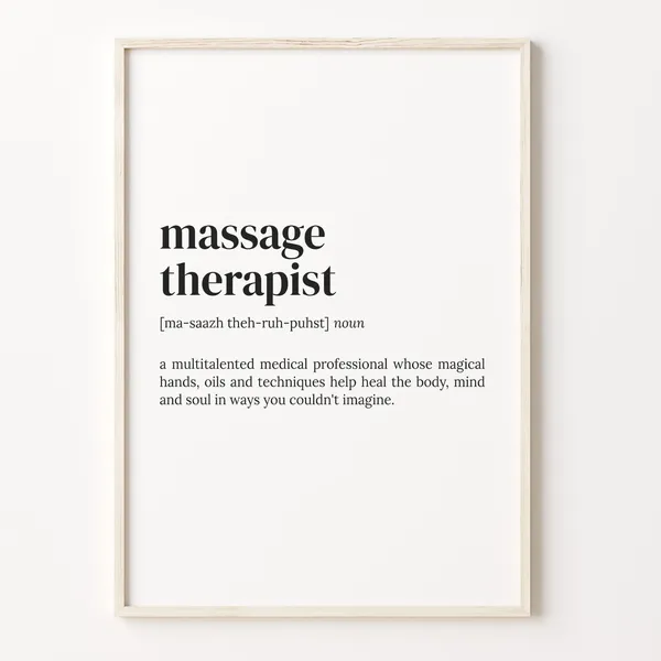 Massage Therapist Dictionary Definition Quote Poster
