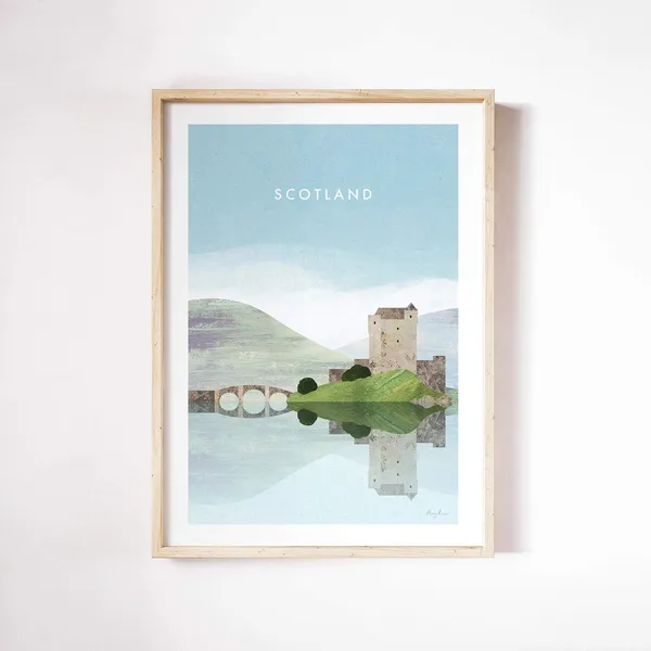Scotland Eilean Donan Travel Poster, Henry Rivers
