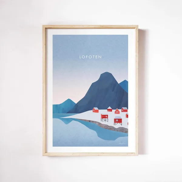 Lofoten Islands Norway Travel Poster, Henry Rivers