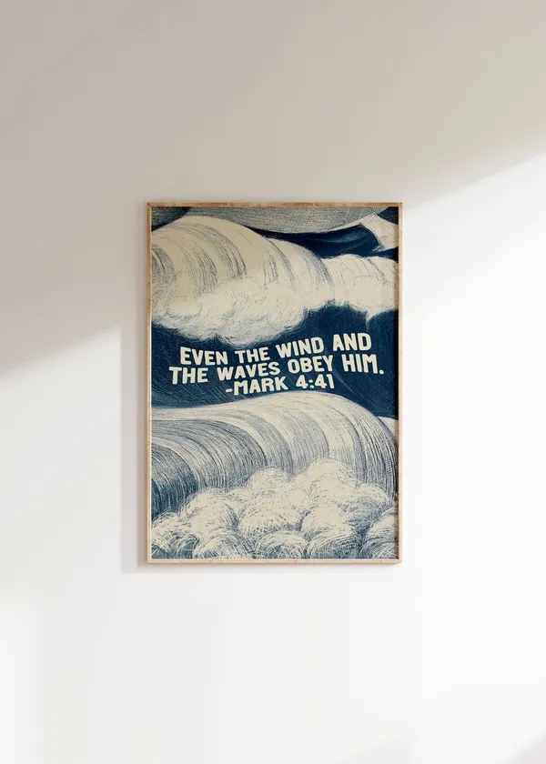 Wind And Waves Minimalist Christian Vintage Art Print
