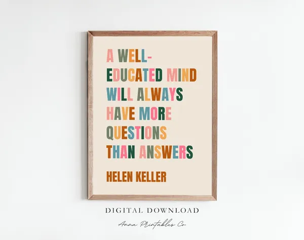 Helen Keller Inspirational Education Quote Poster