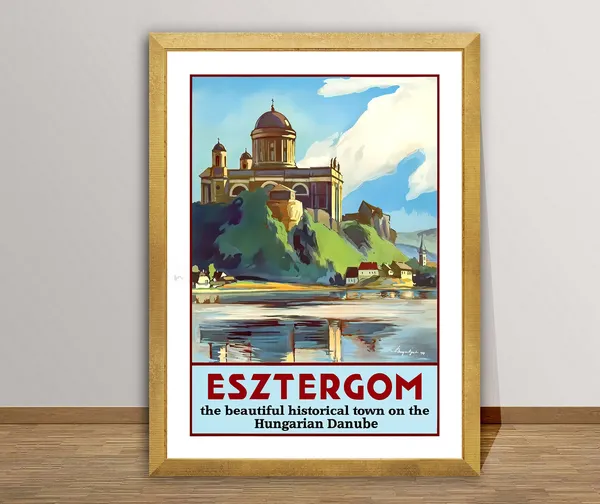Esztergom Hungary Vintage Travel Poster, Travel Poster