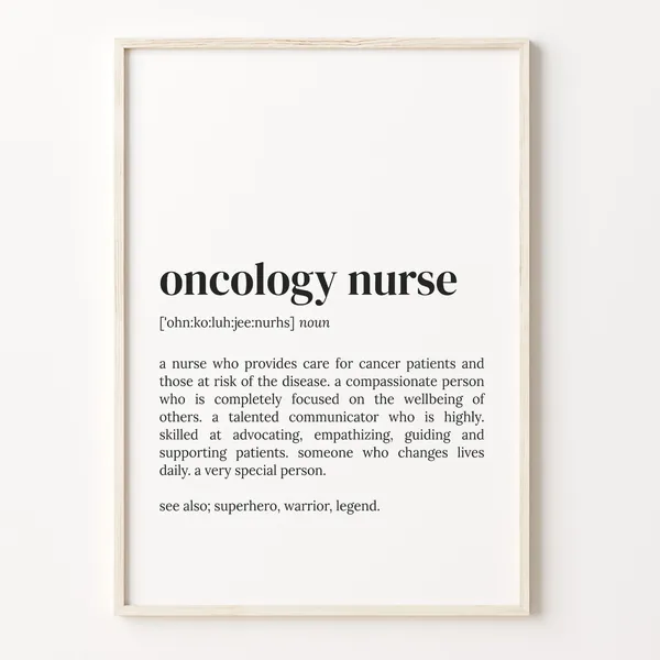 Oncology Nurse Definition Quote Poster, Thank You Gift