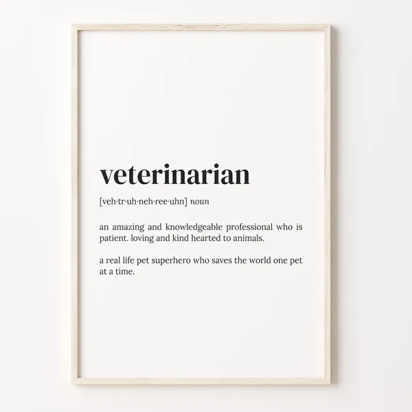 Veterinarian Definition Dictionary Quote Art Print