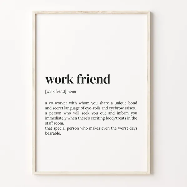 Work Friend Definition Christmas Quote Art Print