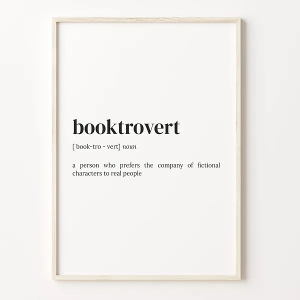 Booktrovert Definition Quote Poster Art Print