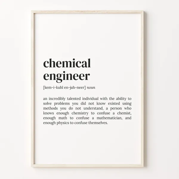 Chemical Engineer Definition Typography Quote Poster