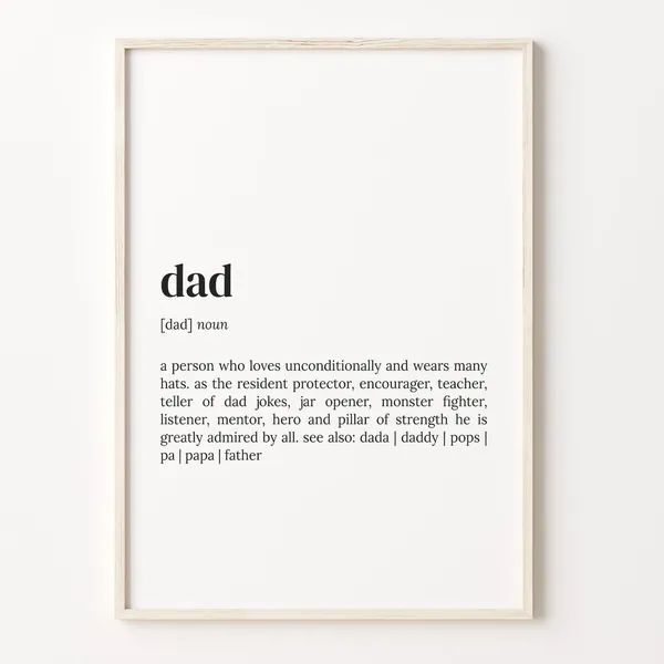Dad Definition Dictionary Quote Poster, Funny Gift