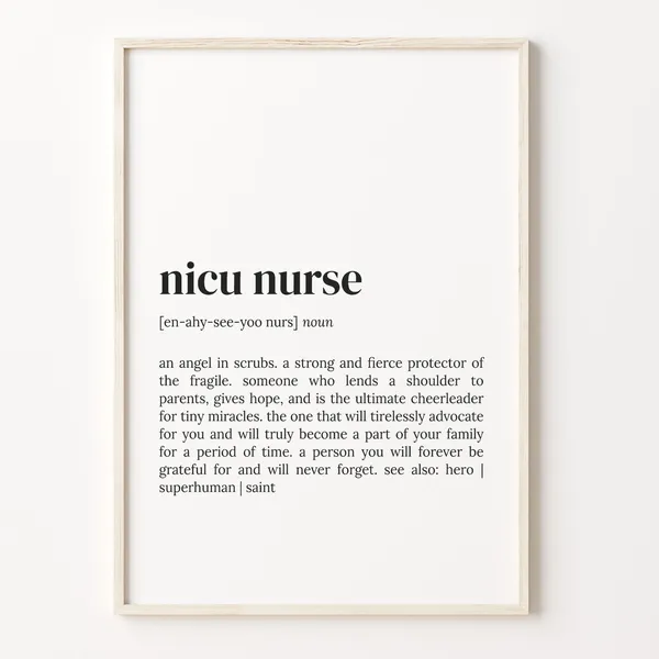 NICU Nurse Definition Dictionary Quote Poster