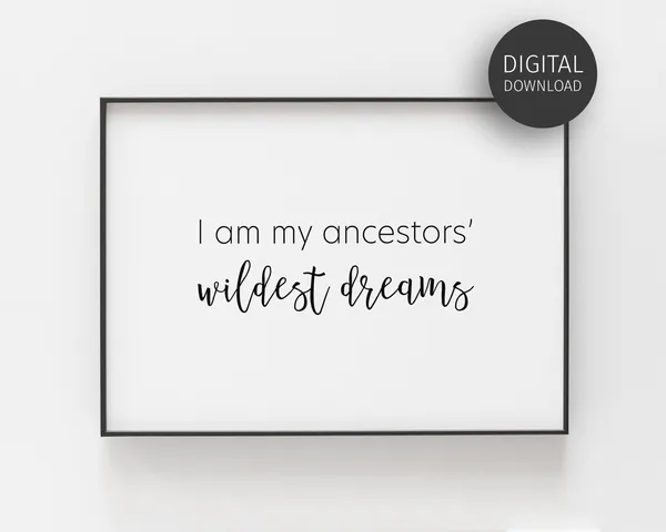 Inspirational I Am My Ancestors Wildest Dreams Poster