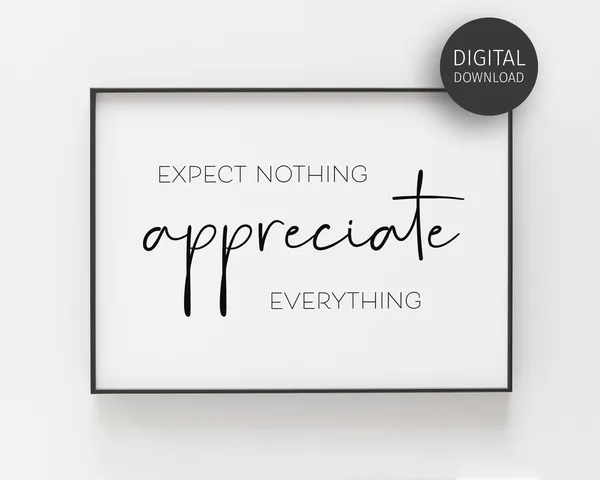 Gratitude Print, Minimalist Thankful Art Print