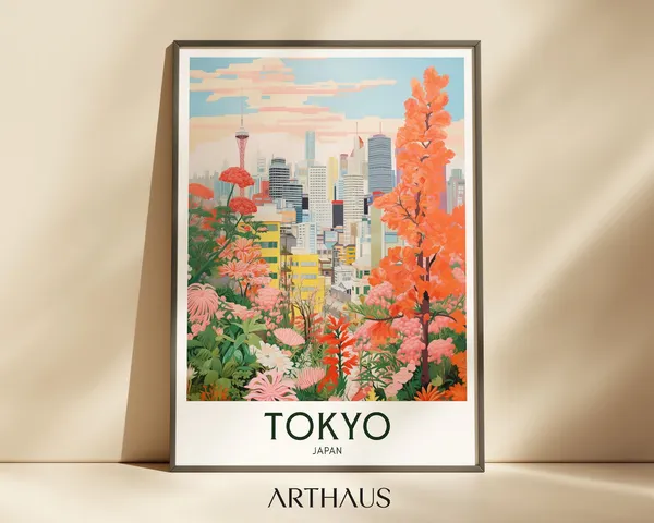 Tokyo Travel Poster, Modern City Art Print